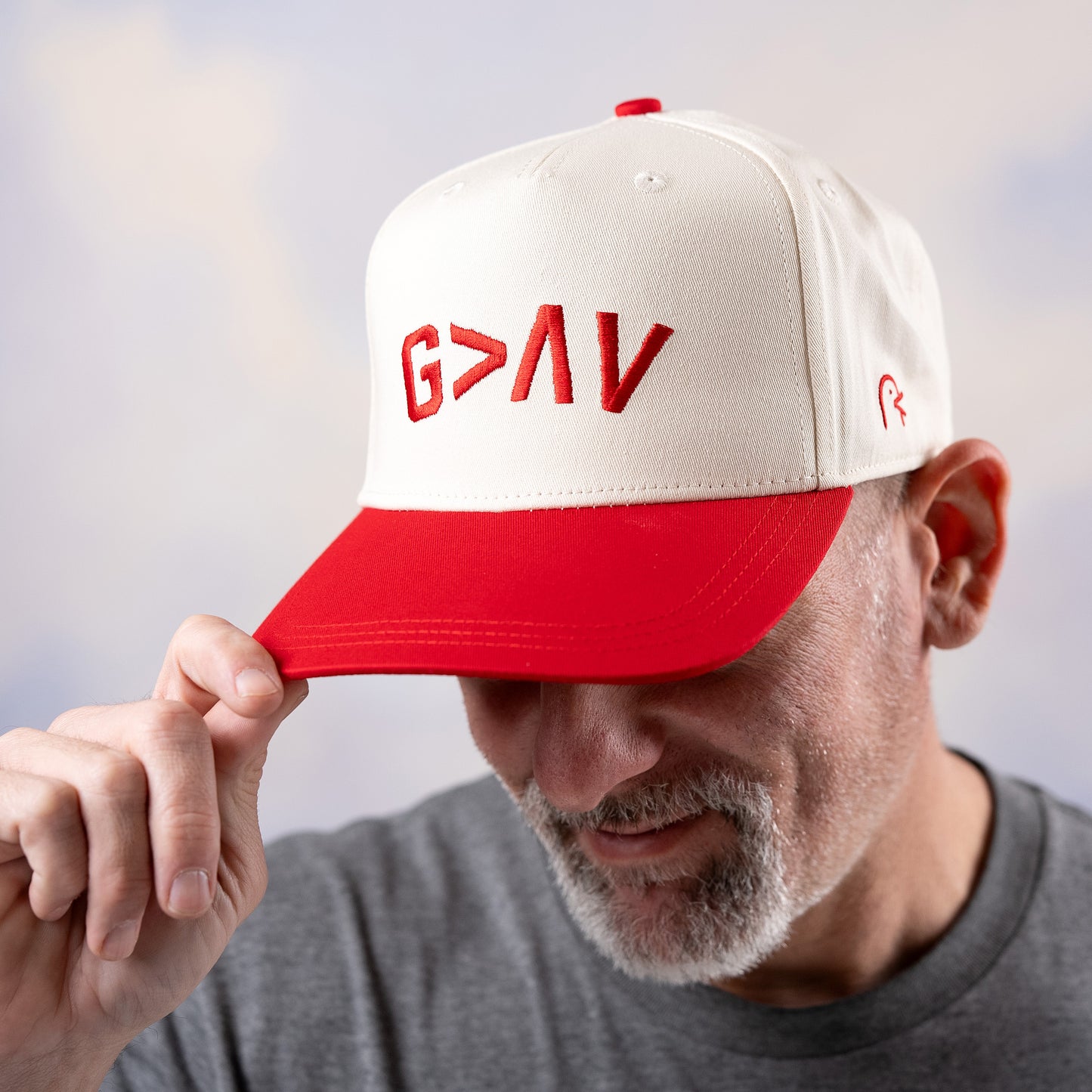 God is Greater Than the Highs and Lows, Red & Tan Trucker Hat