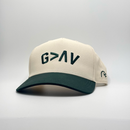 God is Greater Than the Highs and Lows, Green & Tan Trucker Hat