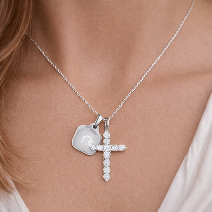 Womens Cross Necklace with Pendant