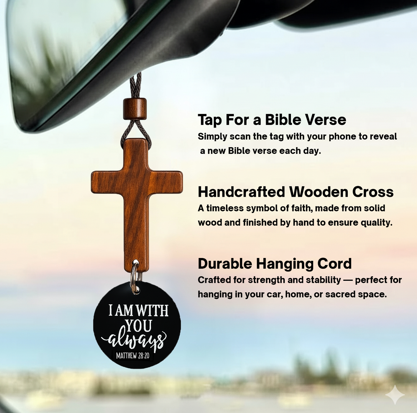 Rearview Hanging Cross Ornament – Yappy - Bracelets That Speak Rearview Hanging Cross Ornament – Yappy - Bracelets That Speak