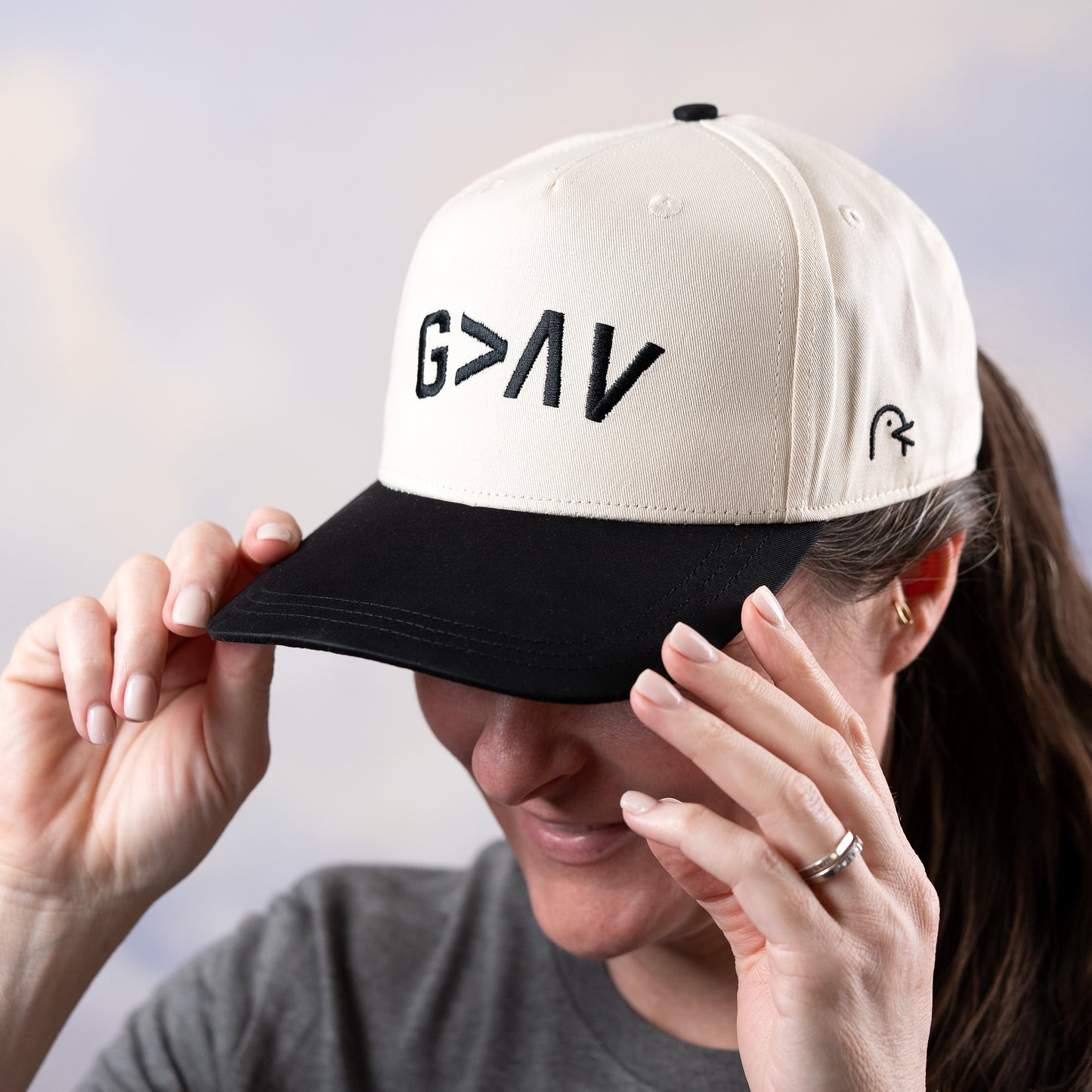 God is Greater Than the Highs and Lows, Black & Tan Trucker Hat